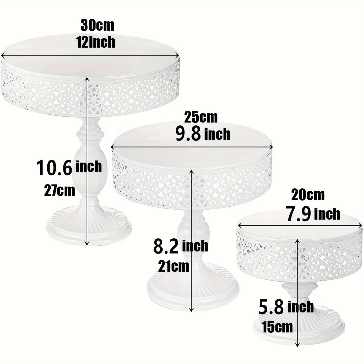 7.9 Inch Circular Aluminum Pattern Hollow Rotating Cake Decoration Rack, Cake Turntable, Rotating Cake Rack