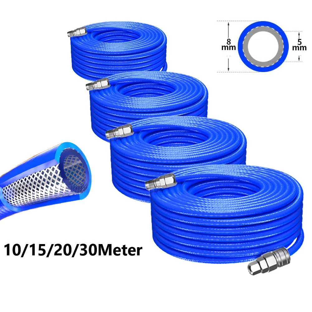 10-30Meter Pneumatic Straight Pipe Air Compressor Pump Hose 5*8mm Tube Connector Air Pipe High Pressure Hose