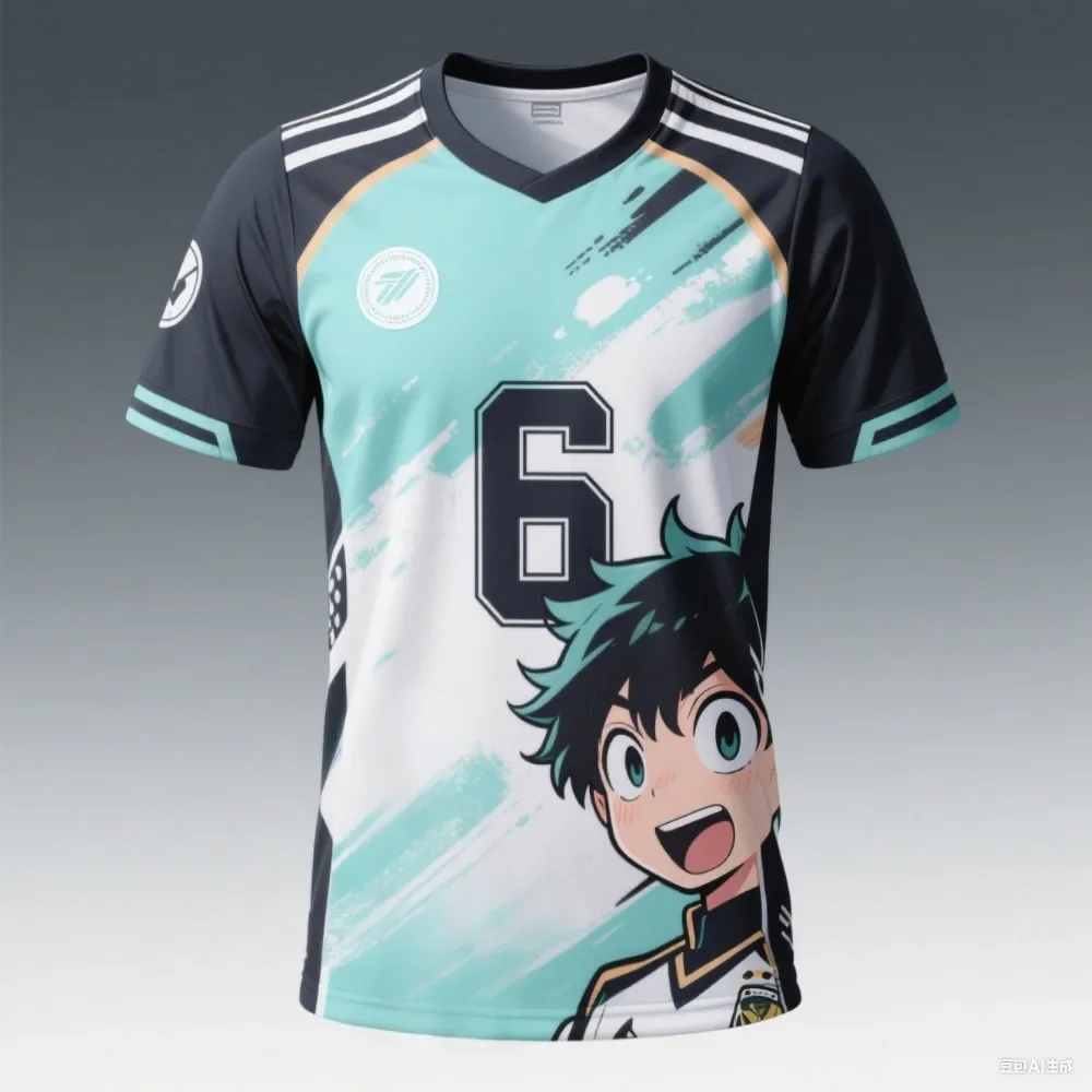 

Anime A Top Summer Print Short-sleeved Quick-drying Breathable T-shirt Designed for Football and Volleyball Enthusiasts