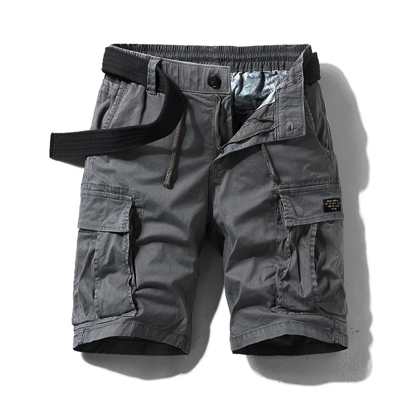 

Slightly Elastic Multi-pocket Work Shorts Loose Straight Casual Shorts Trendy Shorts Shorts Large Size Solid Color Breeches