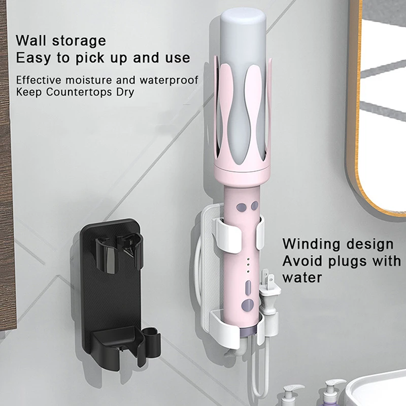 Hair Curler Straighteners Holder Wall Mounted Hair Dryer Comb Organizer Bathroom Home Accessories Storage Tools Punching Free..~