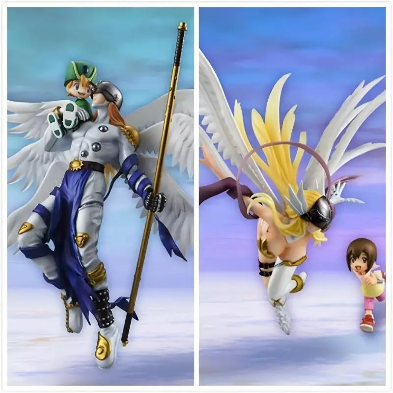 2024 New Anime Digimon Adventure Angemon Angewomon Figure Takaishi Takeru Yagami Hikari Pvc Action Figurine Model  Collectiontoy