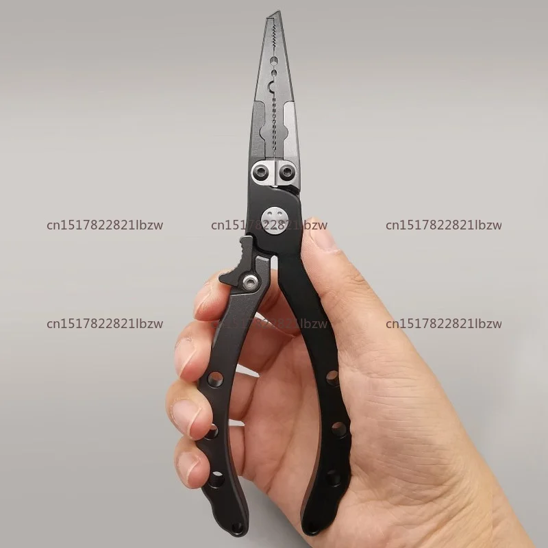 Rust Resistant Saltwater Titanium Alloy Multitool Lead Pressing Thread Cutting Fishing Pliers