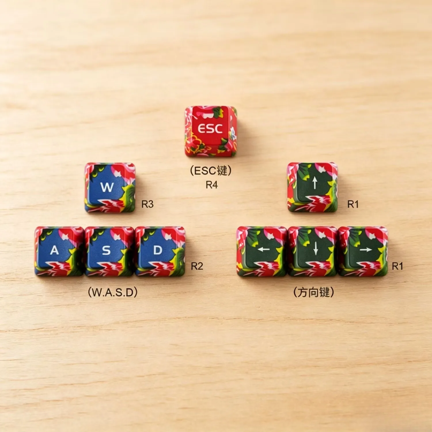PBT DyeSublimationWASD Arrow Keycaps OEM Profile Personalized Direction Keys for Mechanical Keyboard Compatible with IKBC Rapoo