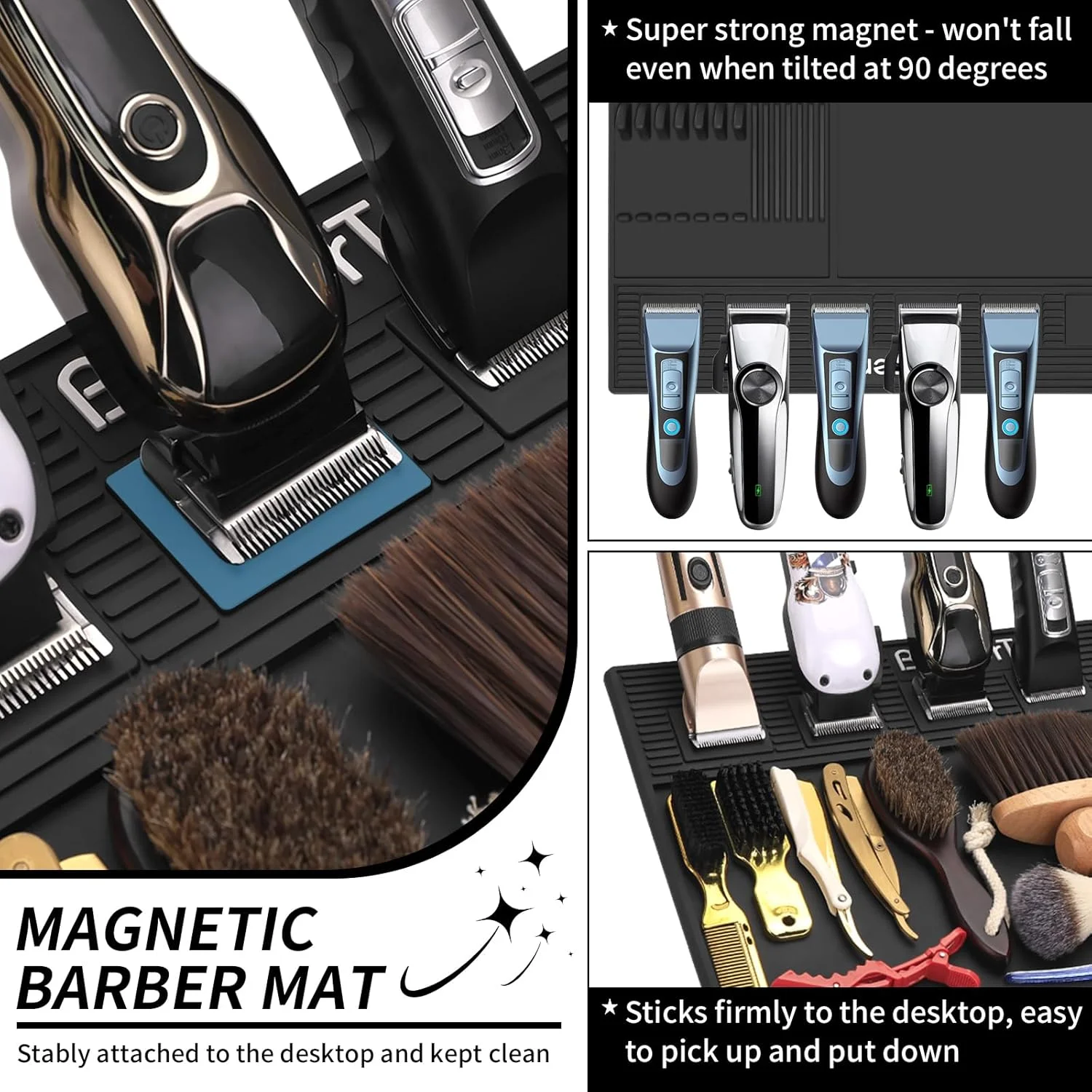 Magnetic Storage Mat for Barber Shop Hair Clippers Scissors Tray Salon Table Tools Holder Organizer Multiple Styles Available