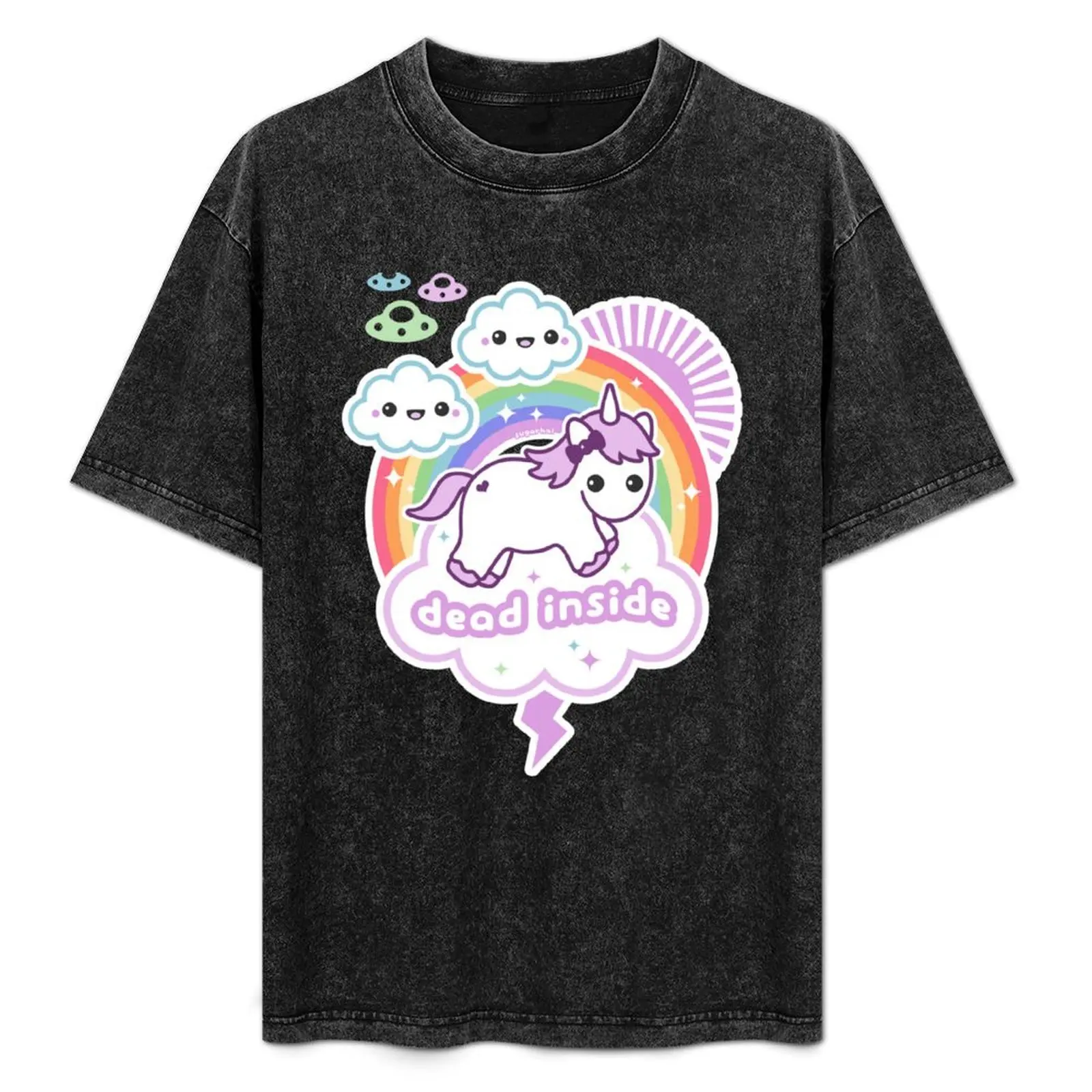 

Футболка Pastel Goth Dead Inside Unicorn, повседневная футболка на День Благодарения