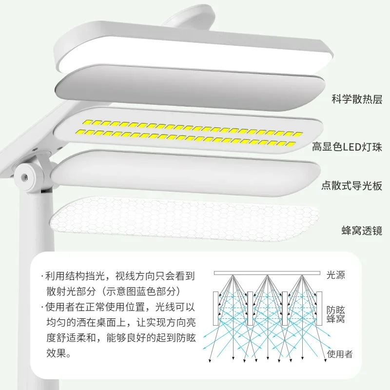 LED Eye Protecting Small Table Lamp for Study, Desk Filling and Plugging, Folding Reading, Bedroom Bedside Lamp