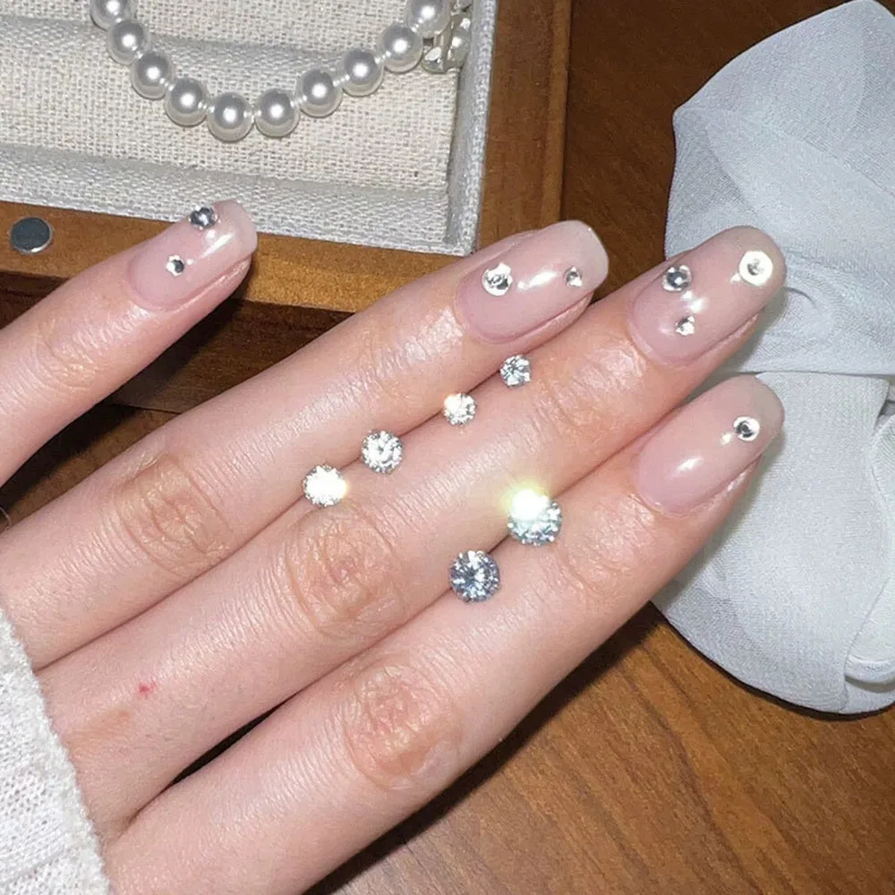 JH مويسانيتي 925 فضة قطع مستديرة وأقراط للنساء الرجال الخيوط أقراط بسيطة مويسانيتي الزركون غرامة مجوهرات