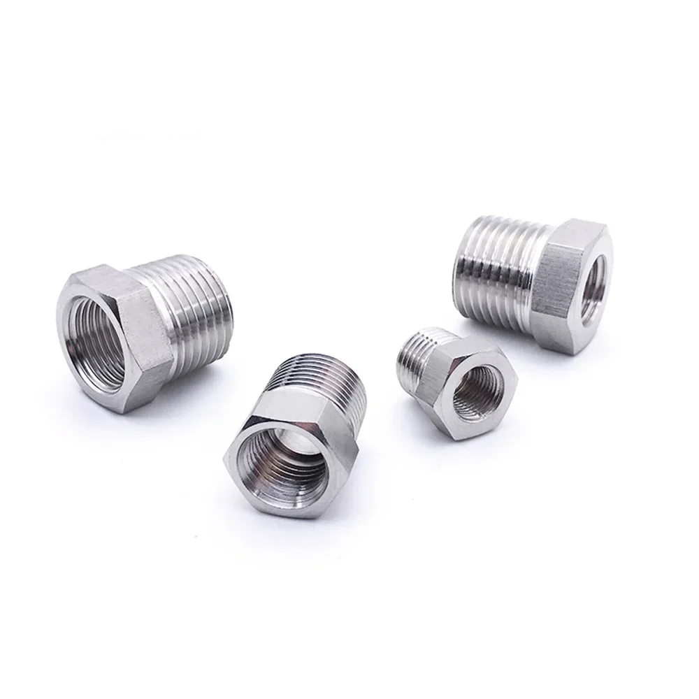 High Pressure 1/8" 1/4" 3/8" 1/2" NPT Male To Female Hex Bushing Reducer Adapter 304 Stainless Steel Pipe Fitting Connector