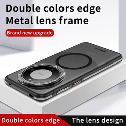For Huawei Mate 60 Pro+ Splicing Skin Sensation Armor Shockproof Case For Huawei Mate60 Pro Plus Magsafe Hybrid Phone Back Cover