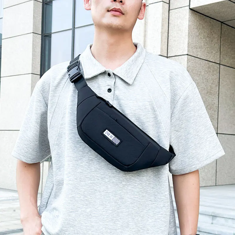 

Crossbody Chest Bags for Men 2025 Oxford Waist Pack Male Shoulder Banana Waterproof Fashion Husband Phone Bag Man Belt Pouch
