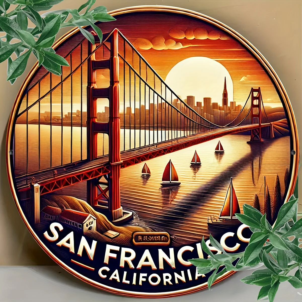 1pc, San Francisco Metal Tin Sign, 8x8 inches (20x20cm), Vintage Aluminum Wall Art Decor, Literary & Creative Indoor/Outdoor Dec