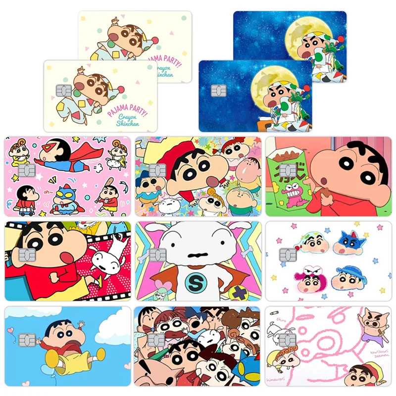 

Anime Cartoon Shin-chan Credit Card Skin Stickers for VISA Bank Card Bus Metro Access Card Film Cover Sticker Decal Decoration