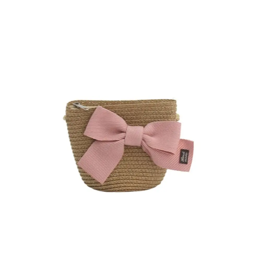 

Handbag Summer Panama Hat Ribbon Bow Travel Sun Visor Hat Korean Style Girl Cap Same Style Bags Children Straw Hat