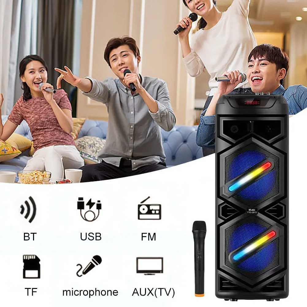 Bluetooth-Compatible Speaker Wireless Portable Speaker 2 Loudspeaker Subwoofer Stereo Loud Speaker for Travel Indoor and Outdoor