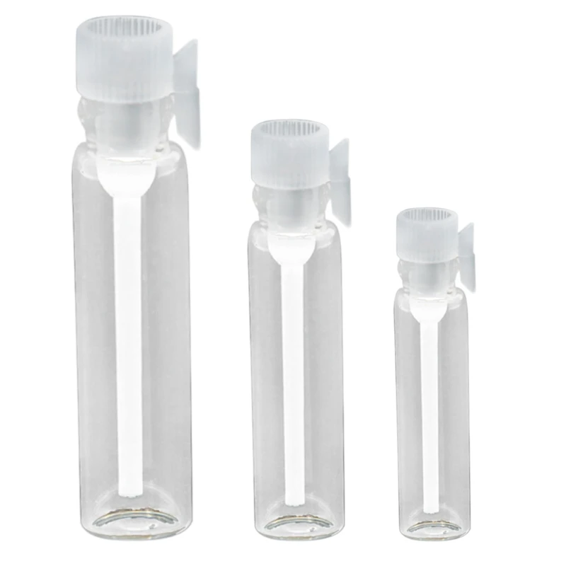 

100Pcs 3ml Mini Empty Glass Bottle Oil Sample Vials with Plastic