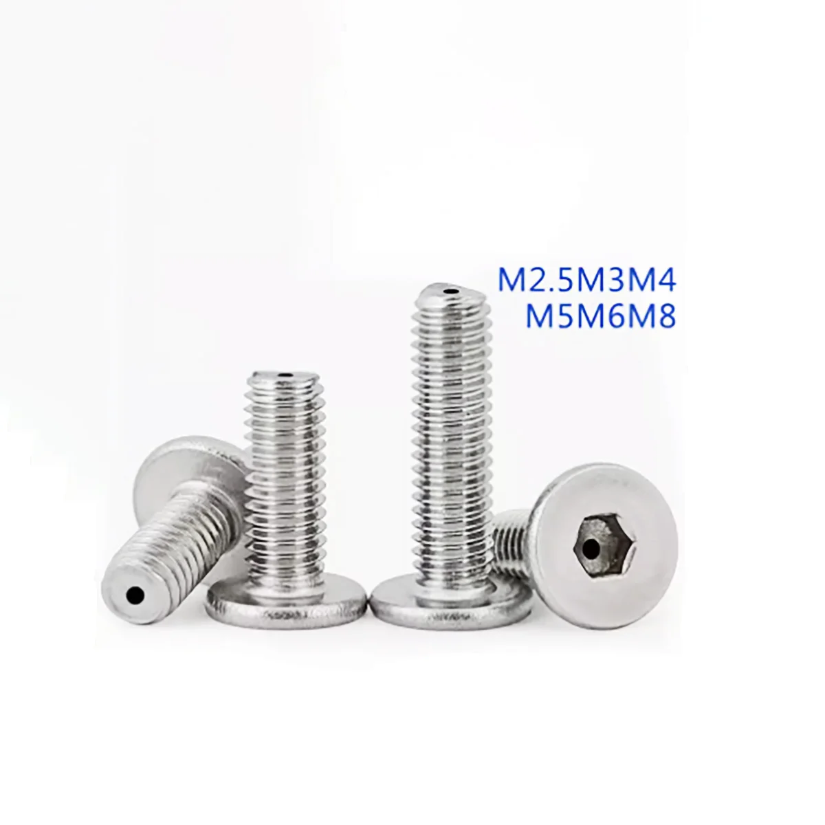 304 Stainless Steel Thin Head Hollow Vacuum Exhaust Screw/Flat Head Hexagonal Through Hole Hollow Screw M3-M8