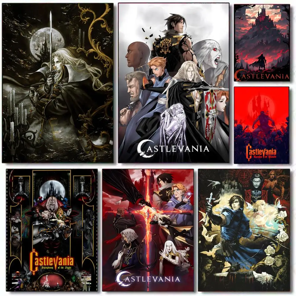 Poster Sticky Wall Art Printing Waterproof Home Living Bed Room Aesthetic Decor Legend Classic Game C-Castlevania