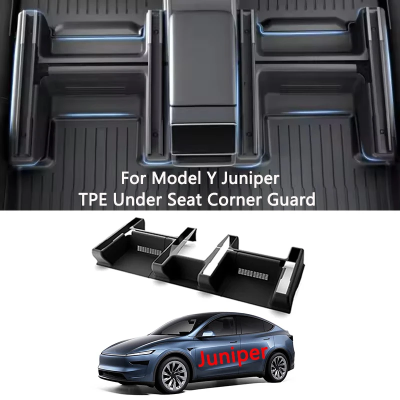 

For Tesla Model Y Juniper / Launch 2025 Under Seat Corner Guard Seat Slide Rails Protector Cover Under Seat Anti-Kick Wrap Kits