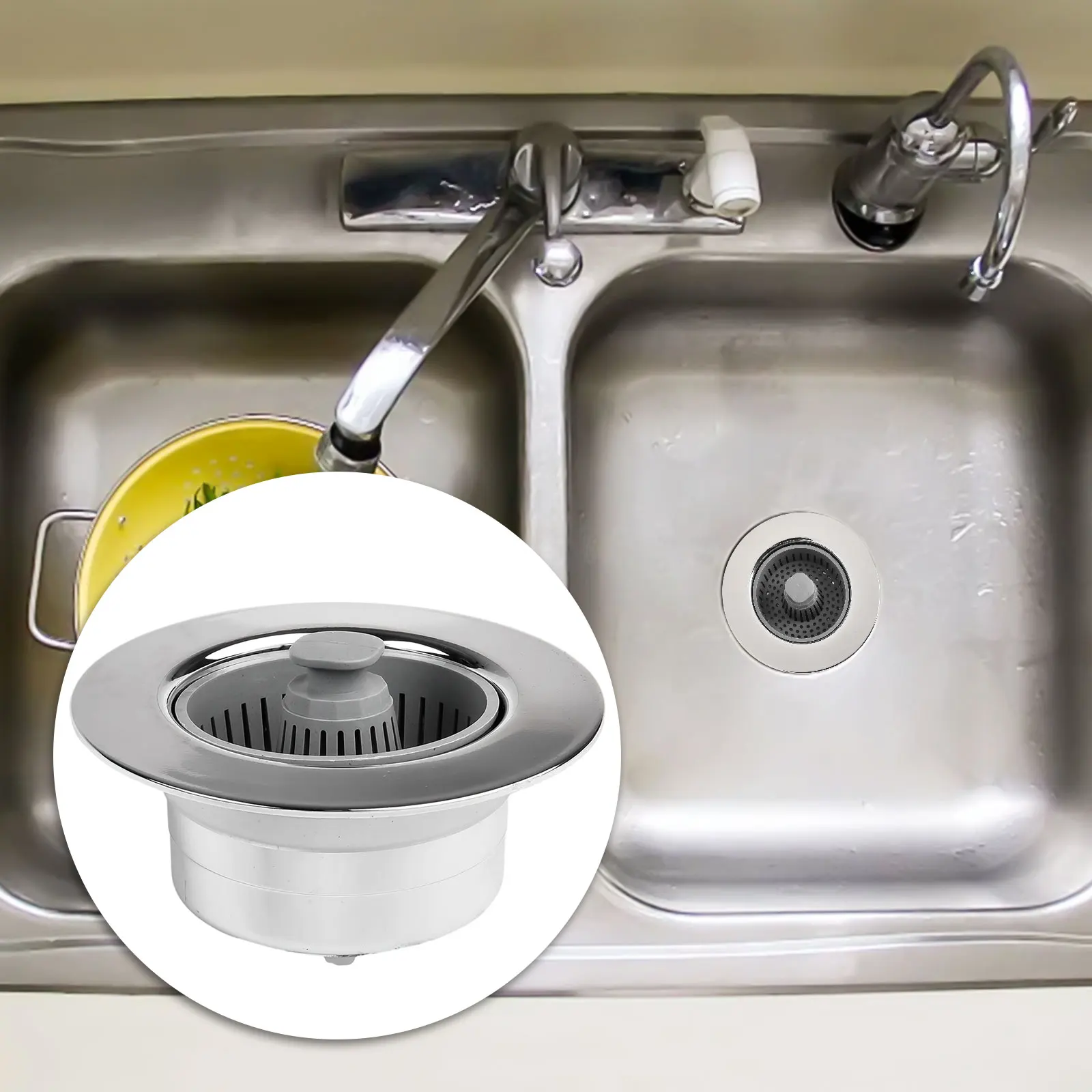 1pc Kitchen Sink Filter Basket Strainer Anti-blocking ABS Drain Strainer Home Bathroom Basin Replacement Accessories