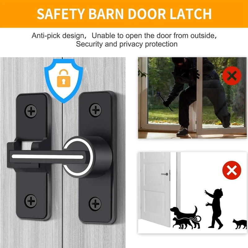 Лучший светящийся дверной замок для сарая, защелка для раздвижной двери сарая, сверхмощная защелка для ворот 180 градусов, подходящая для сада, гаража