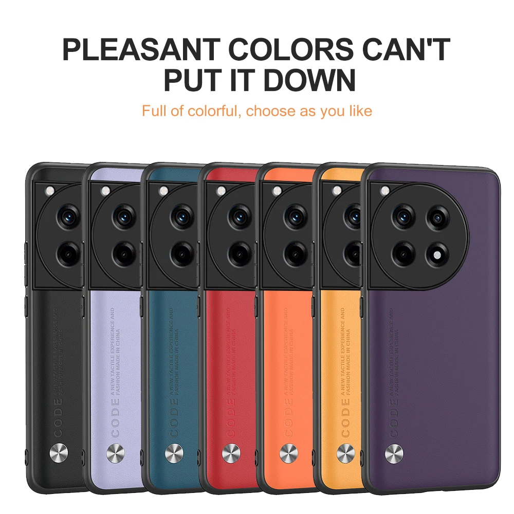 One Plus 12R Case Leather Shockproof Protector Phone Cover For OnePlus 12R 11 12 R OnePlus12 OnePlus11 oft Silicone Frame Fundas