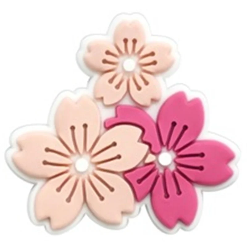 لطيف الوردي زهرة الأحذية سحر ل دبوس اكسسوارات الديكور سوار معصمه PVC دبوس النساء هدايا الحفلات الكرتون الأحذية الملحقات