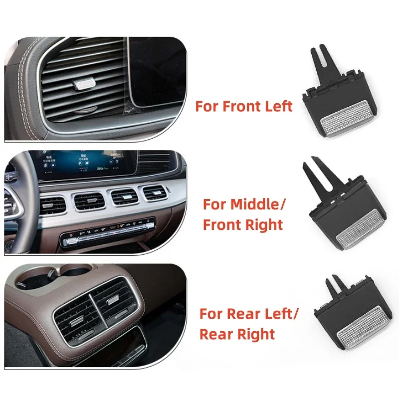 

For Mercedes Benz W167 GLE350 GLE450 GLS450 GLE580 GLS580 2020-2024 Front Rear Air Conditioning A/C Vents Grille Tab Outlet Clip