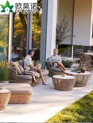 South East Asia Outdoor Leisure Sofa Outdoor Teak Garden Coffee Table Bed Triple Sofa Furniture Combination