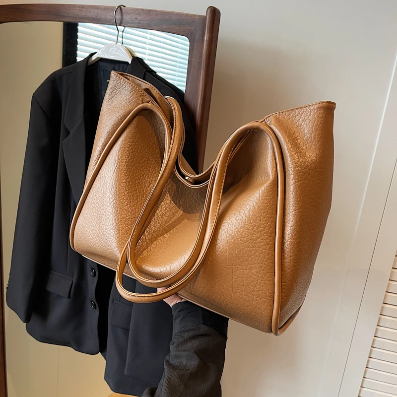 Weiche Leder frauen Tasche Hohe Kapazität Schulter Frauen Tasche Einfache Einfarbig Handtasche Geldbörse Weibliche Top-Griff Tasche Büro handtasche – Detail 28