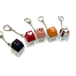 Button keychain Decompression Keychain Mechanical Keyboard Button Keyring Fingertip Key Cap Pendant Antistress Toy