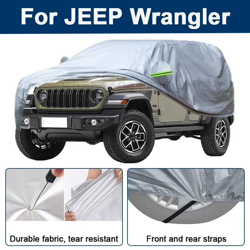 

Outdoor Full Car Cover For JEEP Wrangler with Reflective Strips Waterproof Snowproof Dustproof UV Protection Auto Accessories