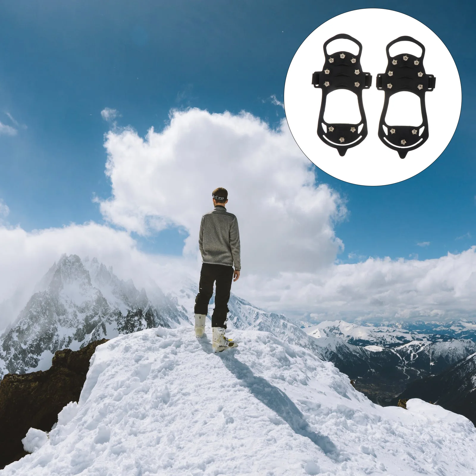 

1PC Ice Cleats Anti Shoe Covers Grippers Outdoor Hiking Climbing Camping Traction For Boots Sports Shoes