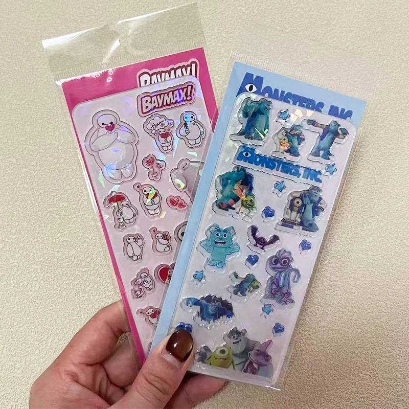 

Disney Baymax 3D Acrylic Sticker Cartoon Holographic Sticker Diy Decoration Stationery Diary Scrapbook Boy Girl Reward Sticker