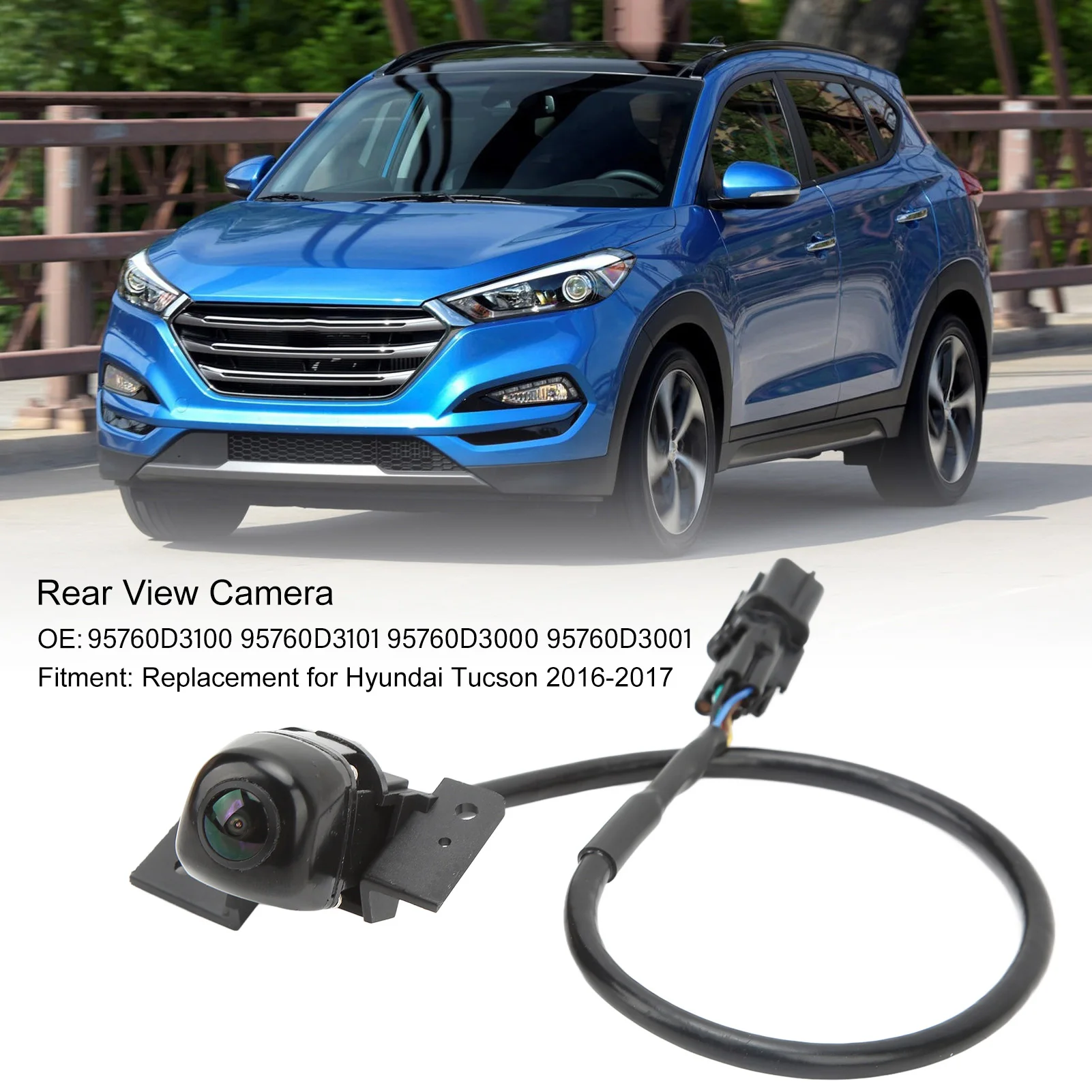 명확한 이미지 역방향 카메라 후면보기 카메라 후면보기 카메라 95760D3100 Tucson 2016-2017 용 주차 보조 카메라 교체