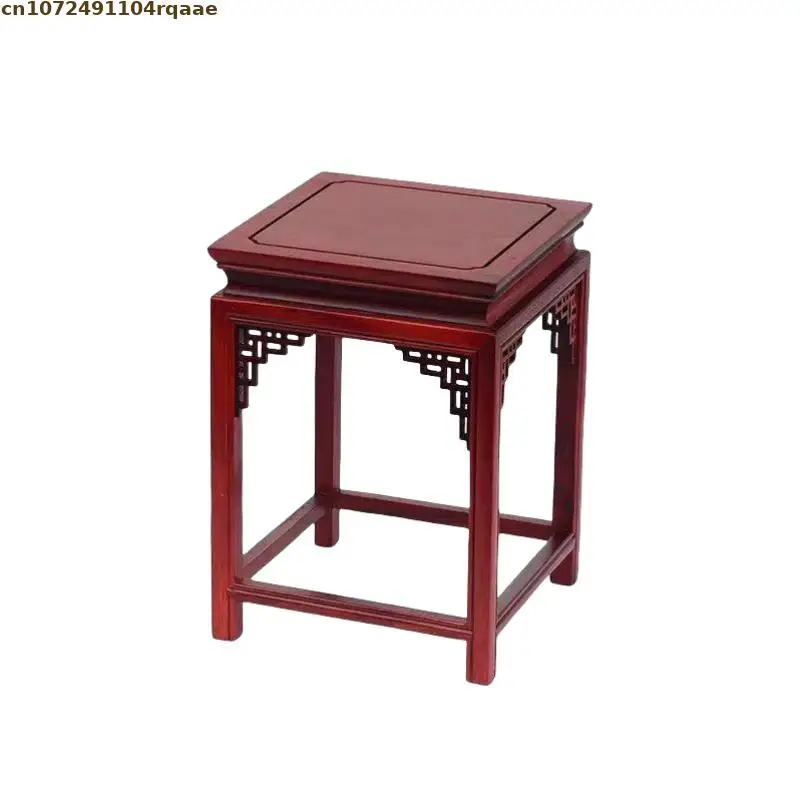 Wooden Standing Flower Base Plant Shelf Miniature Coffee Tea Sets Pedestal Figurines Vase Flower Pot Sorting Table Display Stand