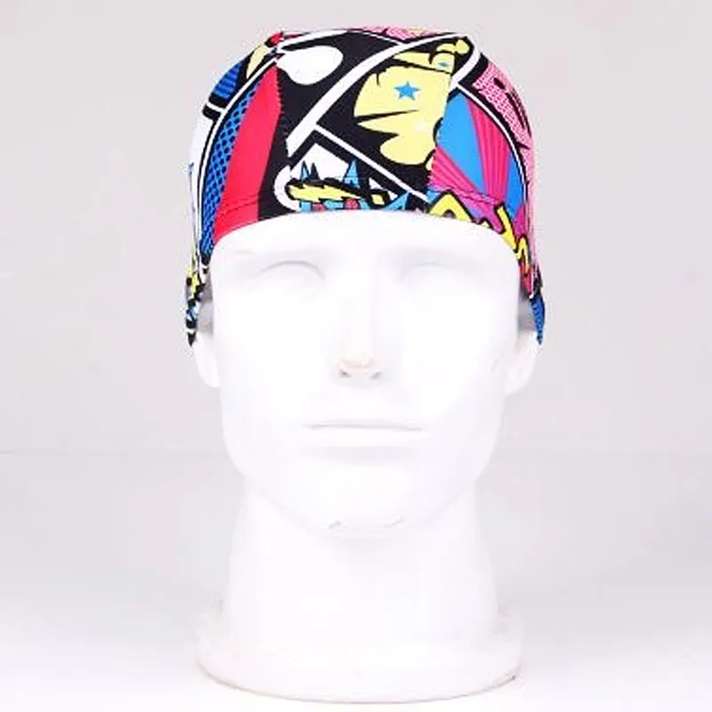 قبعة سباحة مرنة خفيفة الوزن ومريحة بتصميم مطبوع على الموضة وإكسسوارات رياضية للرجال والنساء #4