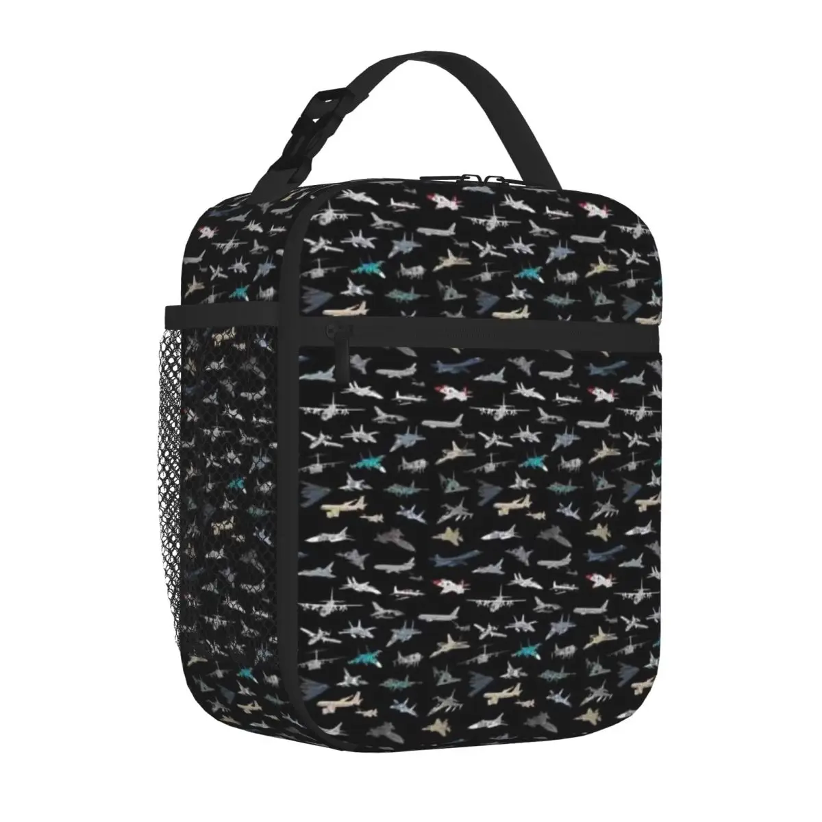 Bestselling Modern Military Airplanes Striped Office Lunch Bag Outdoor Barbecue Large Lunch Bag