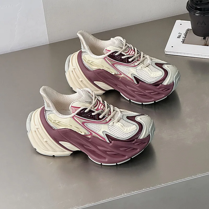 

Fashion Thick Dase Height Increase Dad Shoes Running Fitness Casual oes Breathable Anti-slip Couple Sports Shoes