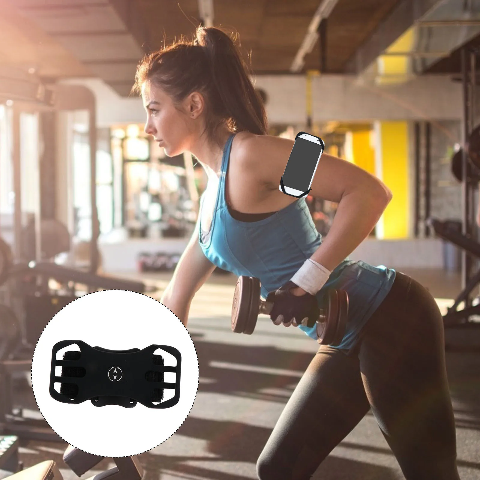 1Set Black Sports Phone Arm Bag Rotating Detachable Wristband Case Lightweight Running Cycling Outdoor Arm Bag