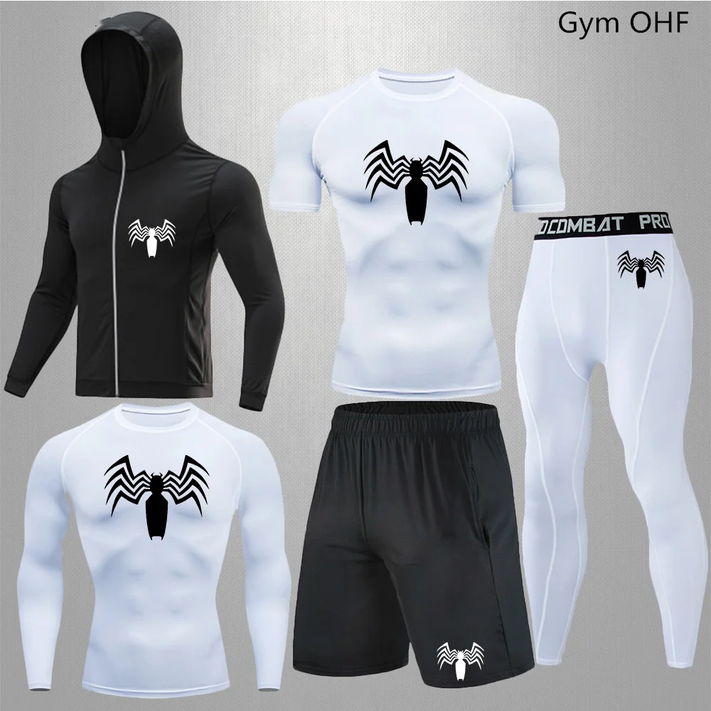 

Men Summer T Shirt Pants Sets Tracksuits Sweatpants Men's Print Clothing Sportswear Tops Trousers Outfits Five piece set T-shirt