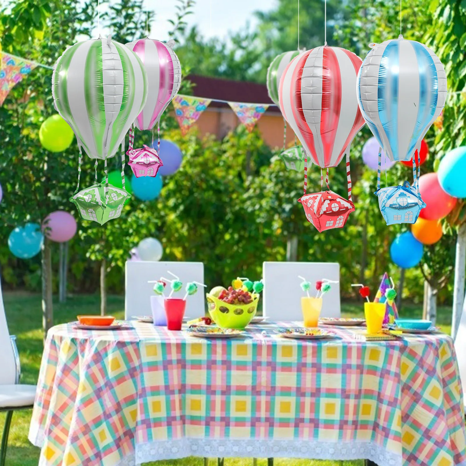 

4 Pcs Decorations Air 4d Aluminum Film Balloon Foil Birthday Balloons Pink