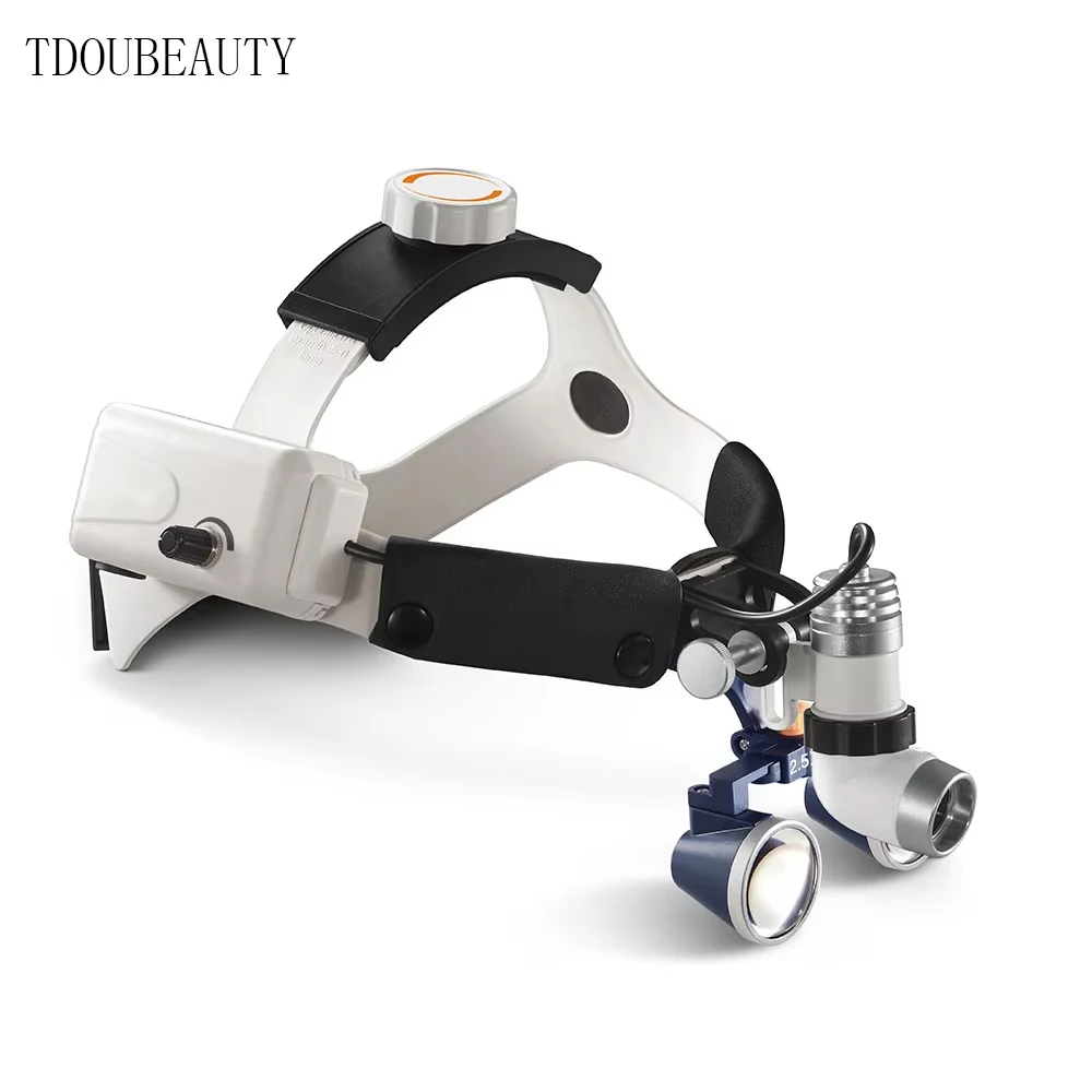 

Portable 3W LED Dental Ent Veterinary Medical Surgical Headlight 2.5X 3.5X Binocular Loupe Electric Power Source Metal Plastic