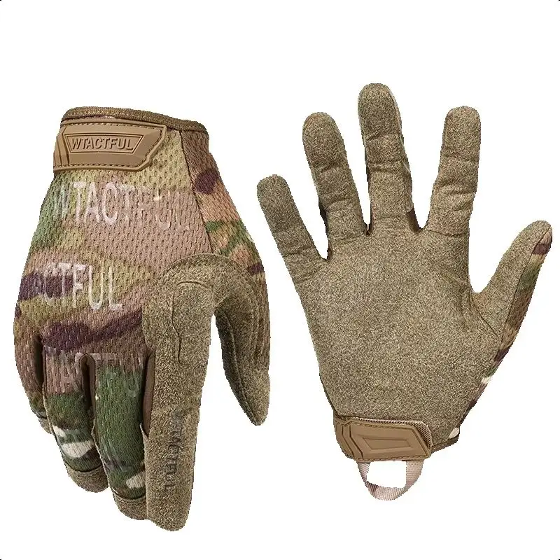 Guantes tácticos militares del ejército con dedos completos para hombre, Airsoft, deportes de ciclismo, Camping, Paintball, ciclismo, Guantes de camuflaje ligeros