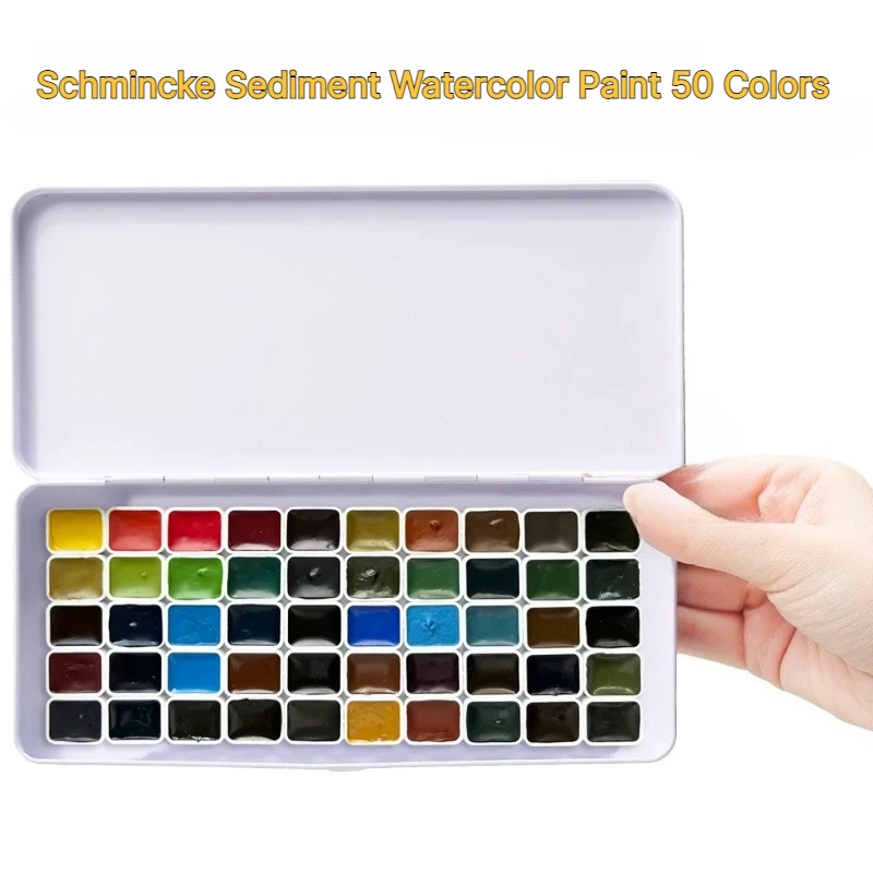 50 Colors 1ml Germany Schmincke Master Grade Sedimentary Watercolor Portable Artist Pigment for Landscape Sketch Art Creation