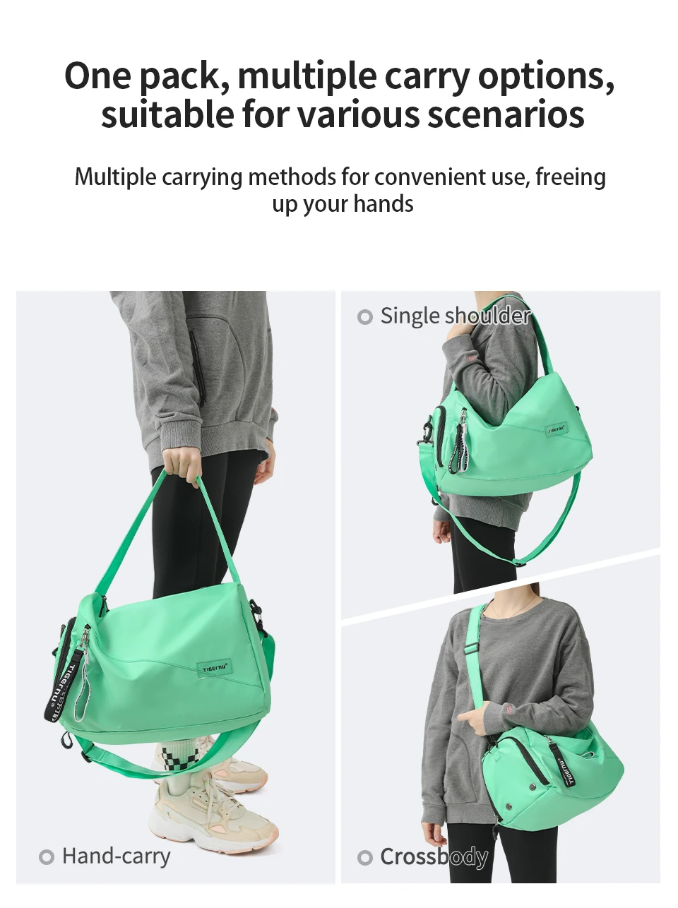 Tigernu Frauen Taschen Reisetaschen Für Frauen Handtasche Leichte Sport Taschen Weibliche Duffle Bag Mädchen Umhängetasche Männer Schulter Tasche – Detail 6