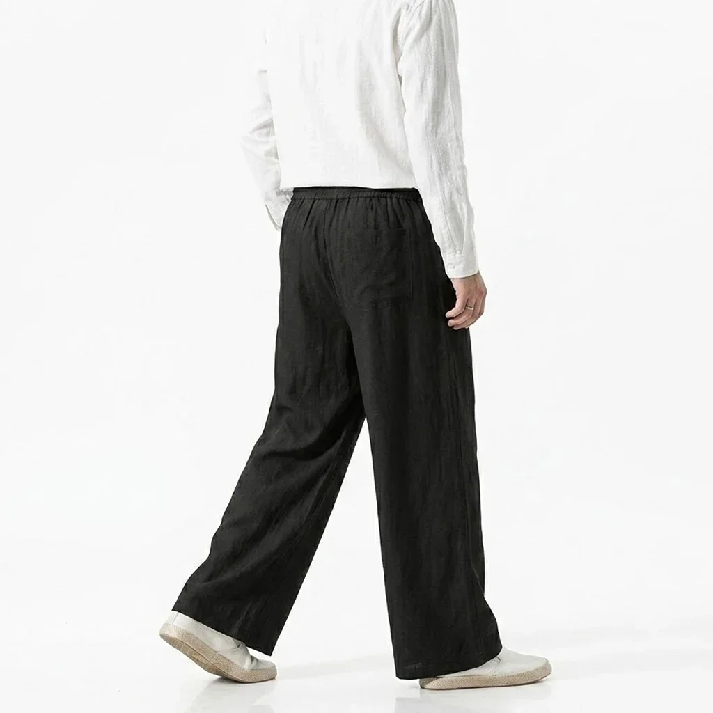 Mens New Solid Color Loose Straight Fit Casual Pants Baggy Jogger Sweatpants Autumn Streetwear Hiking Trousers for Men Pants