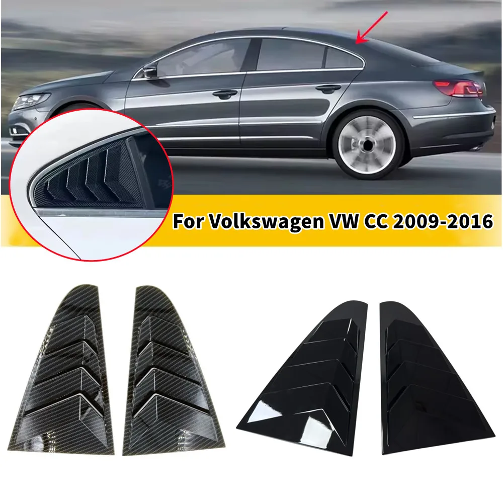 

For Volkswagen VW CC 2009-2016 Car Rear Window Louver Shutter Cover Exterior Side Vent Trim Sticker Scoop Decor Accessories