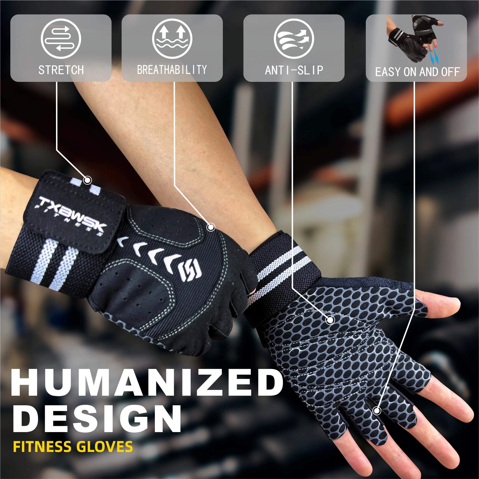 ハーフフィンガーボディービルジムグローブ重量挙げダンベルケトルベルトレーニングワークアウトフィットネスグローブ男性女性用