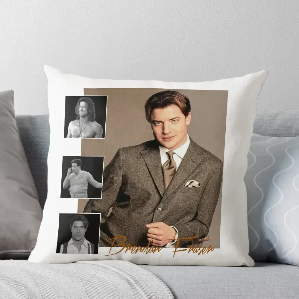 Brendan Fraser : adventurer, pioneer and dreamboat Throw Pillow luxury throw pillow covers pillow cover christmas